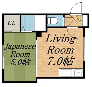 川瀬マンション【6号室】の間取り