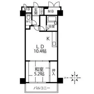 クリオ行啓通参番館【711号室】の間取り