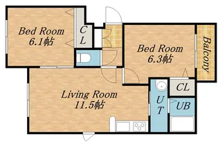 ETOILE【101号室】の間取り