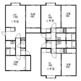 ユニゾン西町【00203号室】の間取り