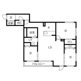 アルファスクエア宮の森2条【1階】の間取り