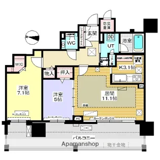 円山ザ・レジデンス【15階】の間取り