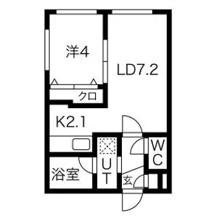 CHAMBRE西町(シャンブル)【4階】の間取り