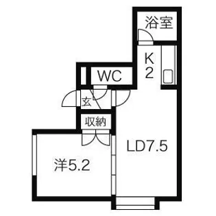 リベルテ発寒中央【105号室】の間取り
