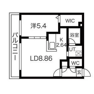 1LDKの間取り画像