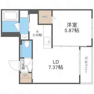 1LDKの間取り画像