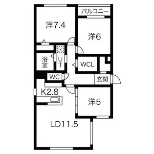 山の手シティステラ【3階】の間取り