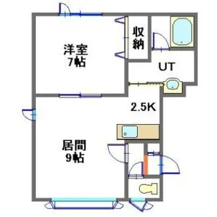 ユニゾン新琴似【00201号室】の間取り