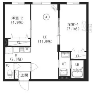 レクスベイル発寒【1階】の間取り