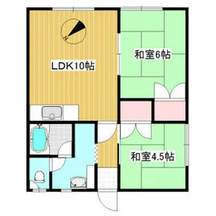 ハイツ八軒【201号室】の間取り