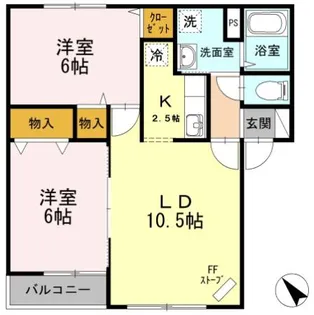 来夢 (壱番館・弐番館)【2101号室】の間取り
