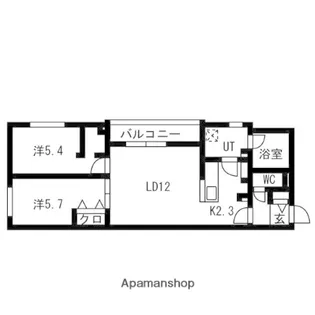 LUCE SOLARE発寒(ルチェ・ソラーレハッサム)【4階】の間取り