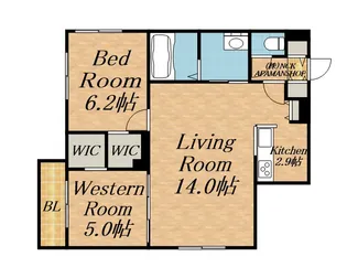 2LDKの間取り画像