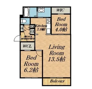 2LDKの間取り画像
