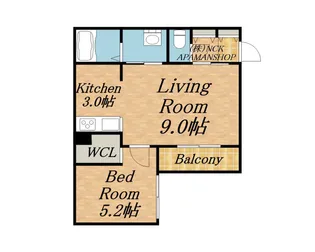 1LDKの間取り画像