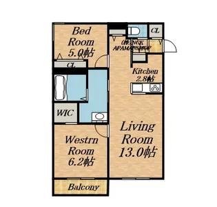 2LDKの間取り画像