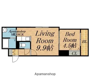 NORTHSHORE発寒【403号室】の間取り