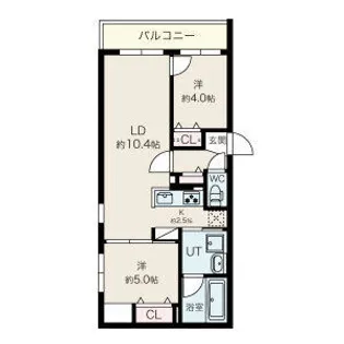 プエンテ発寒【1階】の間取り