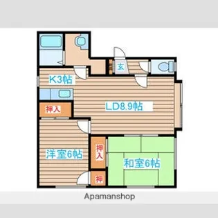 ハイフィールド【3階】の間取り