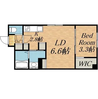 AQUA BLUE【201号室】の間取り