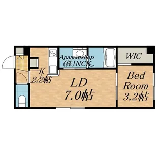 AQUA BLUE【202号室】の間取り