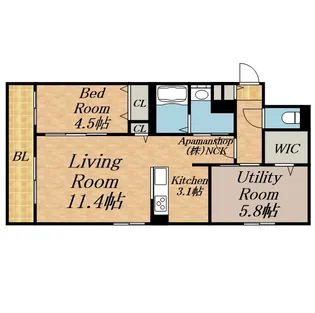 ガーデンクォーツ琴似【3階】の間取り