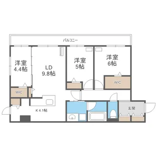 ガーデンクォーツ琴似【2階】の間取り