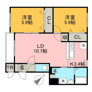 アビタ西町【4階】の間取り
