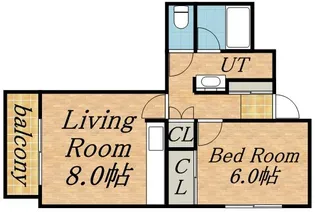 ウエスト24【302号室】の間取り