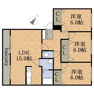 メゾンプルミエールK【203号室】の間取り