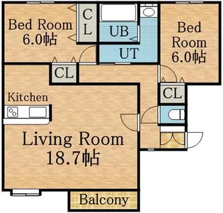 モデュロール屯田【103号室】の間取り