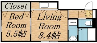 ブランノワールドゥカトル【2階】の間取り