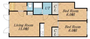 フリットコートニュー発寒【102号室】の間取り