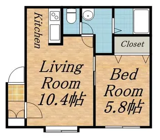 カーナ・ハギナカ(西宮の沢)【202号室】の間取り