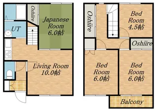 北海道札幌市手稲区富丘一条5丁目【テラスハウス】の間取り