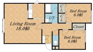 モデュロール新発寒【301号室】の間取り