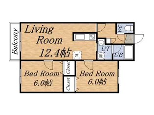 パレスケルン【302号室】の間取り
