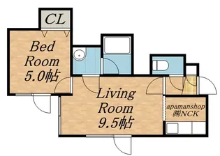 パシフィック・オーシャン【103号室】の間取り