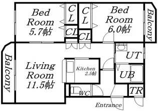 パークハイツJ【4階】の間取り