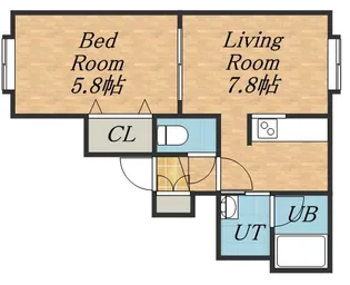 COLLINS・42【205号室】の間取り
