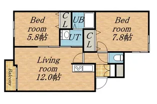 グランツ【103号室】の間取り