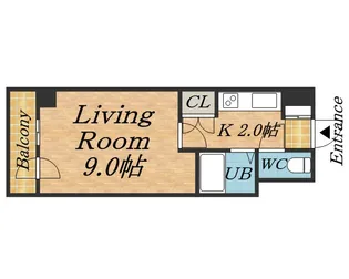 フロンティア菊水【8階】の間取り