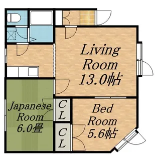 百合が原アベニューB棟【101号室】の間取り
