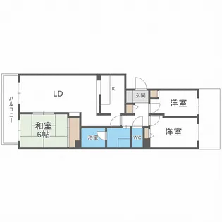 ガーデンハウス山鼻南Ⅱ【102号室】の間取り