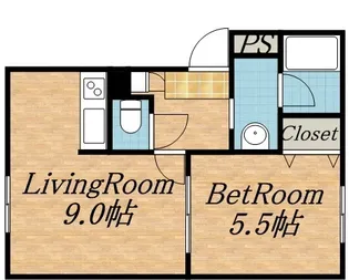 イーグルサウス17B【105号室】の間取り