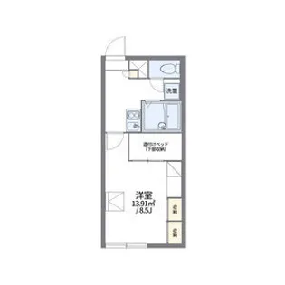 レオパレスあしがら【2階】の間取り