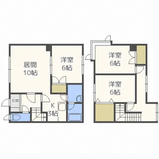 北海道札幌市白石区菊水元町九条2丁目【テラスハウス】の間取り