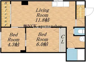 おおぎビル【303号室】の間取り
