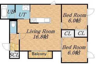 フォンテーヌF8【1階】の間取り