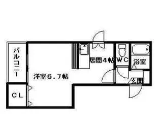 1DKの間取り画像